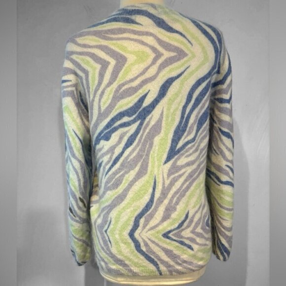 Betta patterned zebra style mohair/alpaca crew neck sweater size 1X - Picture 5 of 9
